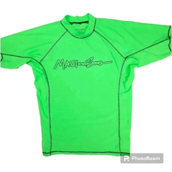 NWOT Maui And Sons Rash guard Men SPF 50+ Swim shirt green # MRG 1610 XL - Picture 1 of 7